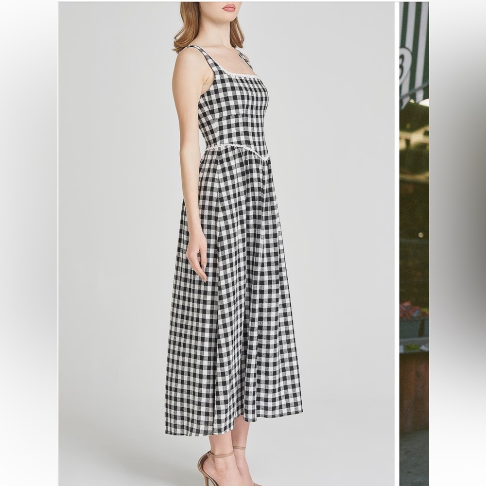 Wayf x styled by coco! Brown and White Gingham Dress - Picture 6 of 10